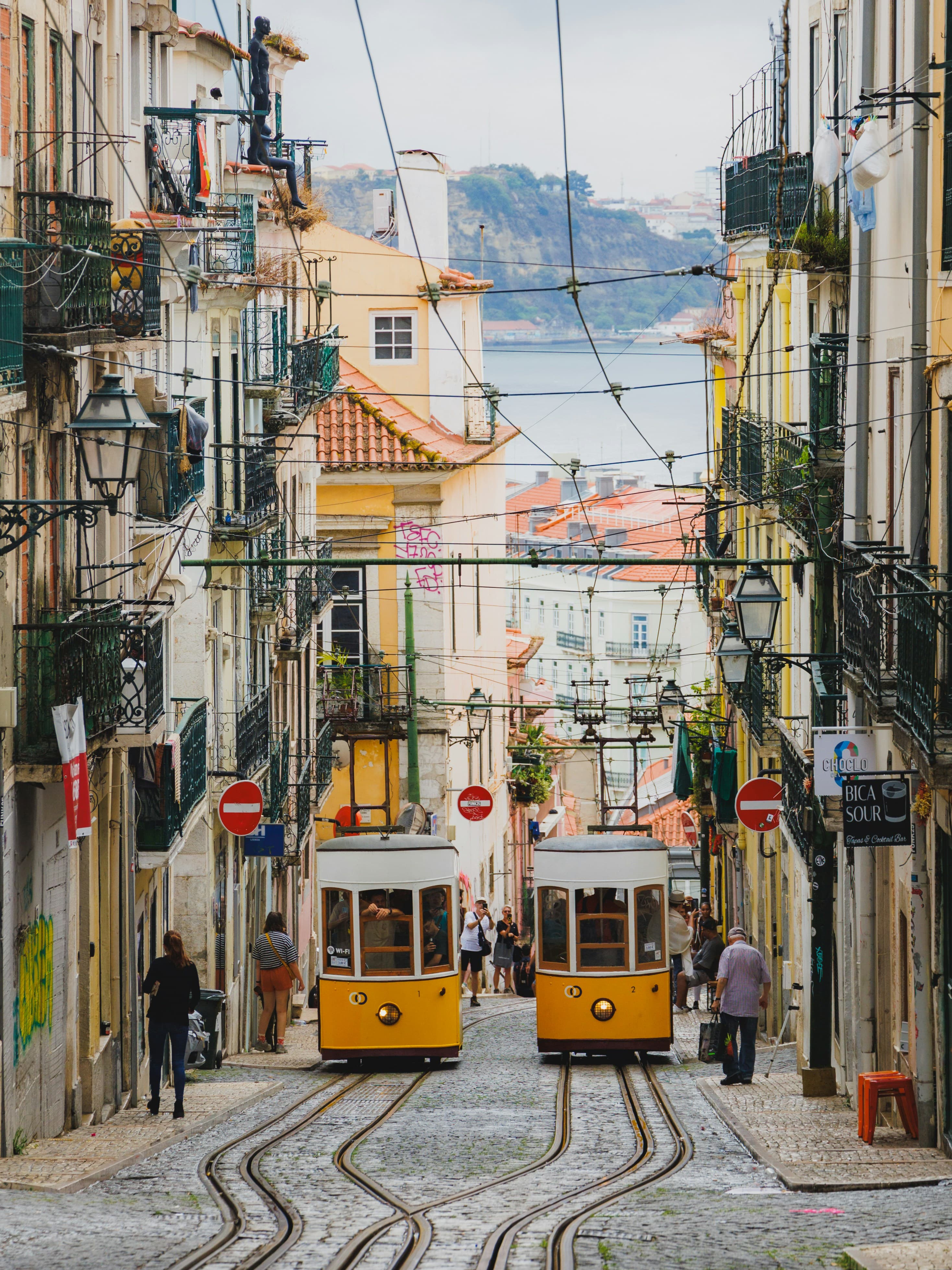 Lisbon rooftops at golden hour